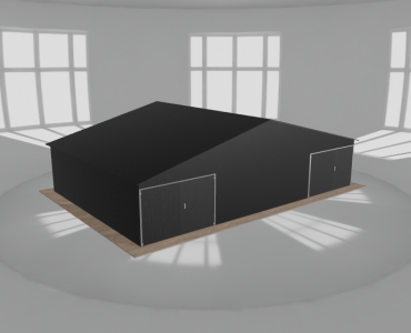 Garaż blaszany 11x7.5m dwustanowiskowy dwuspadowy Czarny