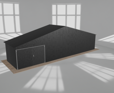 Garaż blaszany 11.5x3m jednostanowiskowy dwuspadowy Czarny