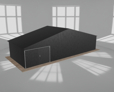 Garaż blaszany 11.5x4.5m jednostanowiskowy dwuspadowy Czarny