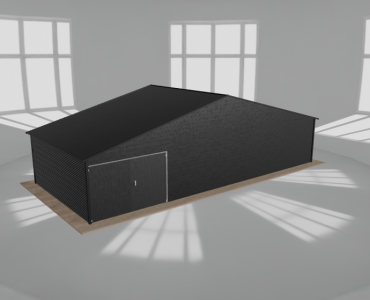 Garaż blaszany 11.5x5m jednostanowiskowy dwuspadowy Czarny