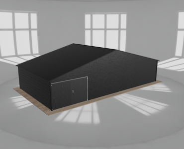 Garaż blaszany 11.5x6m jednostanowiskowy dwuspadowy Czarny