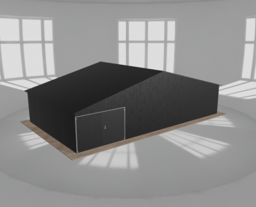 Garaż blaszany 11.5x6.5m jednostanowiskowy dwuspadowy Czarny