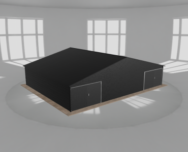 Garaż blaszany 11.5x9m dwustanowiskowy dwuspadowy Czarny