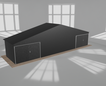 Garaż blaszany 12x3m dwustanowiskowy dwuspadowy Czarny