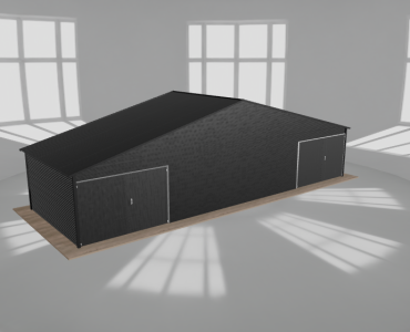 Garaż blaszany 12x4m dwustanowiskowy dwuspadowy Czarny