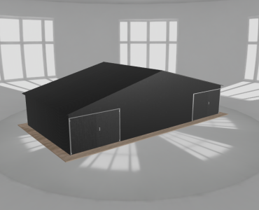 Garaż blaszany 12x6m dwustanowiskowy dwuspadowy Czarny