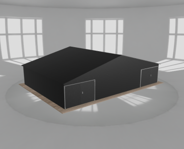 Garaż blaszany 12x8.5m dwustanowiskowy dwuspadowy Czarny