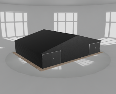 Garaż blaszany 12x9m dwustanowiskowy dwuspadowy Czarny