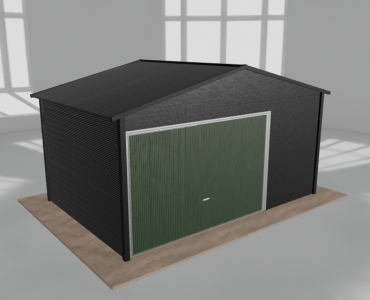 Garaż blaszany 4.5x3m jednostanowiskowy dwuspadowy Czarny