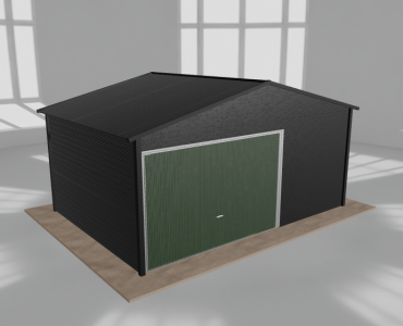 Garaż blaszany 5x3.5m jednostanowiskowy dwuspadowy Czarny