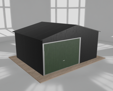 Garaż blaszany 5x4m jednostanowiskowy dwuspadowy Czarny