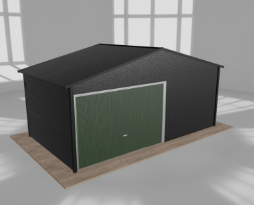 Garaż blaszany 5.5x3m jednostanowiskowy dwuspadowy Czarny