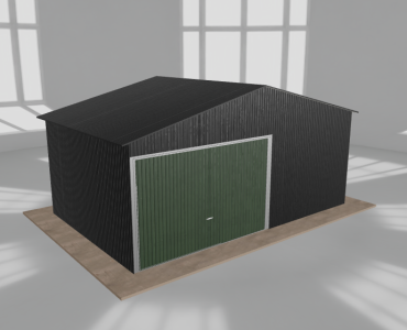 Garaż blaszany 5.5x3.5m jednostanowiskowy dwuspadowy Czarny
