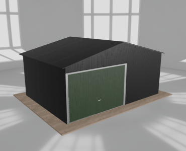 Garaż blaszany 5.5x4m jednostanowiskowy dwuspadowy Czarny
