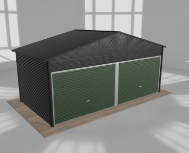 Garaż blaszany 6x3m dwustanowiskowy dwuspadowy Czarny