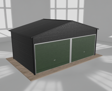 Garaż blaszany 6x3.5m dwustanowiskowy dwuspadowy Czarny