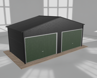 Garaż blaszany 6.5x3m dwustanowiskowy dwuspadowy Czarny