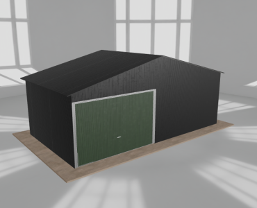 Garaż blaszany 6.5x3.5m jednostanowiskowy dwuspadowy Czarny