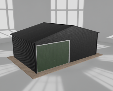 Garaż blaszany 6.5x4m jednostanowiskowy dwuspadowy Czarny