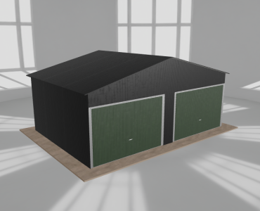 Garaż blaszany 6.5x4.5m dwustanowiskowy dwuspadowy Czarny