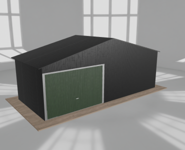 Garaż blaszany 7x3m jednostanowiskowy dwuspadowy Czarny