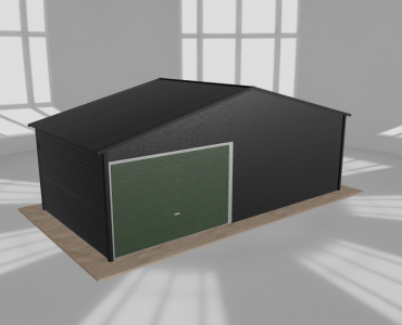 Garaż blaszany 7x3.5m jednostanowiskowy dwuspadowy Czarny