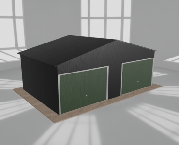 Garaż blaszany 7x4.5m dwustanowiskowy dwuspadowy Czarny