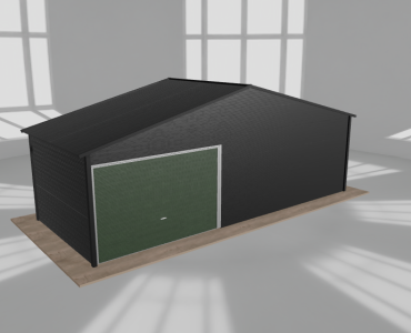 Garaż blaszany 7.5x3m jednostanowiskowy dwuspadowy Czarny