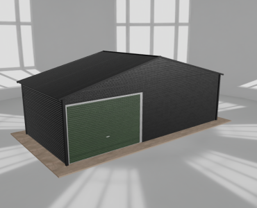 Garaż blaszany 7.5x3.5m jednostanowiskowy dwuspadowy Czarny