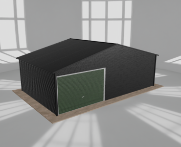 Garaż blaszany 7.5x4.5m jednostanowiskowy dwuspadowy Czarny