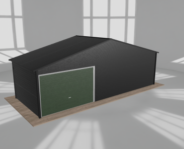 Garaż blaszany 8x3m jednostanowiskowy dwuspadowy Czarny
