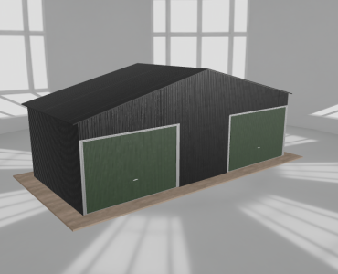 Garaż blaszany 8x3.5m dwustanowiskowy dwuspadowy Czarny