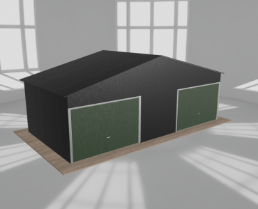 Garaż blaszany 8x4m dwustanowiskowy dwuspadowy Czarny