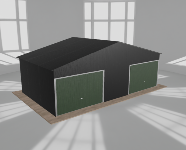 Garaż blaszany 8x4.5m dwustanowiskowy dwuspadowy Czarny