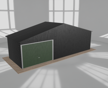 Garaż blaszany 8.5x3m jednostanowiskowy dwuspadowy Czarny