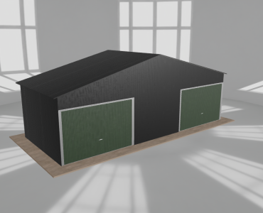 Garaż blaszany 8.5x3.5m dwustanowiskowy dwuspadowy Czarny