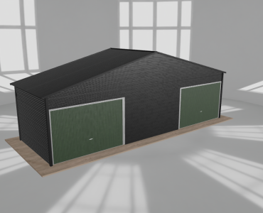 Garaż blaszany 9x3m dwustanowiskowy dwuspadowy Czarny