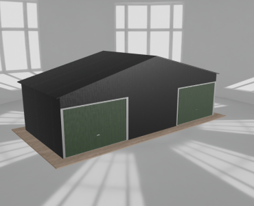 Garaż blaszany 9x4m dwustanowiskowy dwuspadowy Czarny