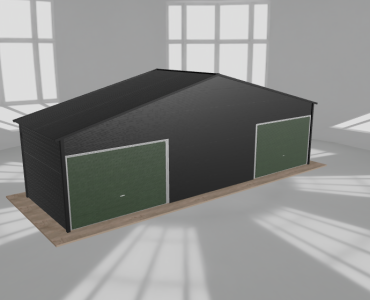 Garaż blaszany 9.5x3m dwustanowiskowy dwuspadowy Czarny