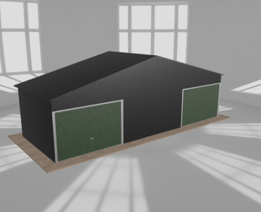 Garaż blaszany 9.5x3.5m dwustanowiskowy dwuspadowy Czarny
