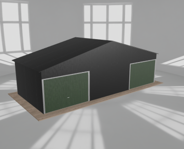 Garaż blaszany 9.5x4m dwustanowiskowy dwuspadowy Czarny