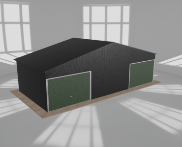 Garaż blaszany 9.5x4.5m dwustanowiskowy dwuspadowy Czarny
