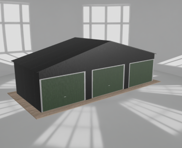 Garaż blaszany 10x4m trzystanowiskowy dwuspadowy Czarny
