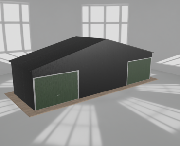 Garaż blaszany 10.5x3.5m dwustanowiskowy dwuspadowy Czarny