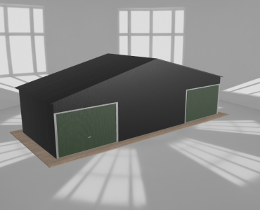 Garaż blaszany 10.5x4m dwustanowiskowy dwuspadowy Czarny