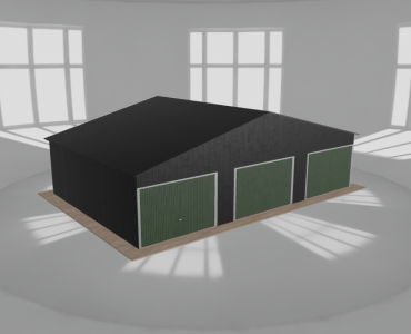 Garaż blaszany 10.5x7m trzystanowiskowy dwuspadowy Czarny