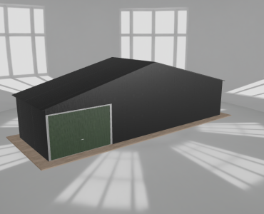 Garaż blaszany 11x3.5m jednostanowiskowy dwuspadowy Czarny