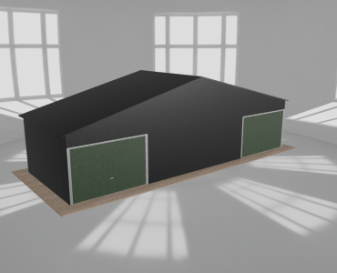 Garaż blaszany 11x4m dwustanowiskowy dwuspadowy Czarny