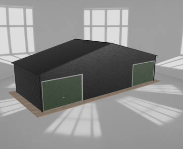 Garaż blaszany 11x4.5m dwustanowiskowy dwuspadowy Czarny