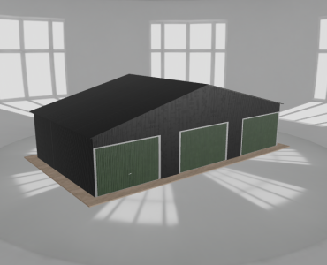 Garaż blaszany 11x6m trzystanowiskowy dwuspadowy Czarny
